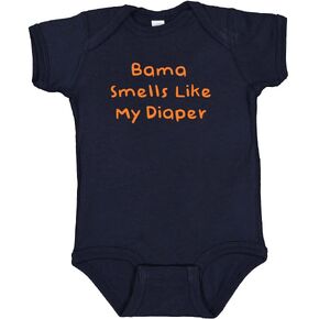 زي بدلة الأطفال Auburn Fan BamaSmells Like My Diaper Baby