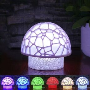 3D Printing Small Night Light USB Mushroom Light Seven Color Night Light Creative LED Mushroom Decoration Craft Prensent