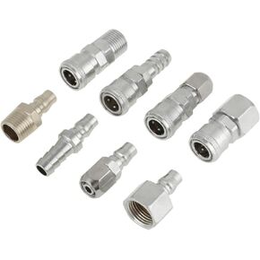 Air Compressor Hose,8PCS BSP 1/2" Pneumatic Air Compressor Hose Quick Coupler Plug Socket Connector Set,Hose Connector Fittings Set,Industrial Type C,Quick Connect Set