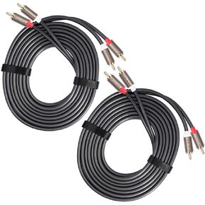 2 حزمة من كابلات RCA [صوت هاي فاي، سترة PVC، محمية]، 2 ذكر إلى 2 ذكر RCA كابل مضخم صوت ستيريو سلك مساعد للمسرح المنزلي، ومكبرات الصوت، والتليفزيون عالي الوضوح، وأنظمة هاي فاي، ومكبرات الصوت (10أقدام/3M) in Kuwait