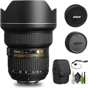 Nikon AF-S NIKKOR 14-24mm f/2.8G ED Lens (2163) + Cap Keeper + Cleaning Kit (Renewed)
