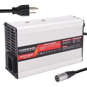 42V 5A Charger 42 Volt 5 Amp Li-ion Battery Charger with XLR 3Prong Charger Plug for 10S 36V Lithium Battery Pack with Cooling Fan