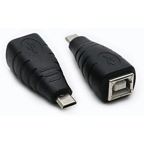 USB 2.0 Micro USB Male to USB B Female OTG Adapter (2 Pack)