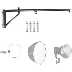 Wall Mounting Triangle Boom Arm 51inch/130cm, 180° Flexible Rotation for Ring Light, Photography Strobe Light, Monolight, Softbox, Umbrella, Reflector (51inch)