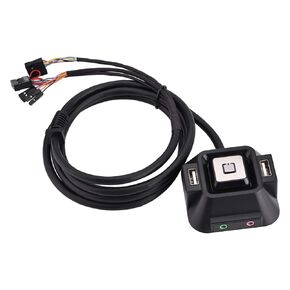 Desktop Computer Power Switch, Desktop Computer Case Switch with Dual USB Ports, Power Reset, Audio Microphone Port, Desktop PC Switch for Internet Cafes, Families,