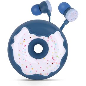 QearFun Donut Earbuds for Kids, Cute Earbud & in-ear Headphones Wired Gift for School Girls and Boys with Microphone and Lovely Earphones Storage Case