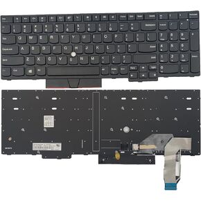 Laptop Replacement US Layout Keyboard for Lenovo ThinkPad E580 E585 E590 L580 P52 P53 P73 T590（Without Red Pointer）