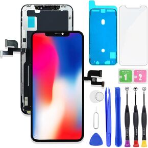 for iPhone X/10 LCD Display FHD Screen Replacement 3D Touch Digitizer Frame Full Assembly with Repair Tools Kit for 5.8 inch A1865, A1901, A1902, A1903+Waterproof Adhesive+Screen Protector