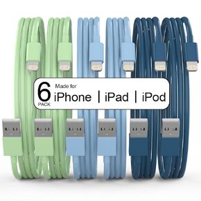 6Pack - Apple MFi Certified iPhone Charger [3/3/6/6/6/9 FT] Lightning Cable USB Durable Fast Charging Cord Compatible for iPhone 14 13 12 11 Pro Max XS MAX XR XS X 8 7 6 Plus,(H07)
