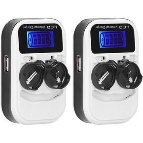 2pcs LCD Button Battery Charger for LIR2016 LIR2025 LIR2032 ML2016 ML2025 ML2032 US Plug 100240V