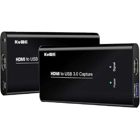 KuWFi USB 3.0 HDMI Video Audio Capture Card Device, Full HD 1080P for Game Recording, Live Streaming Broadcasting with MIC Input