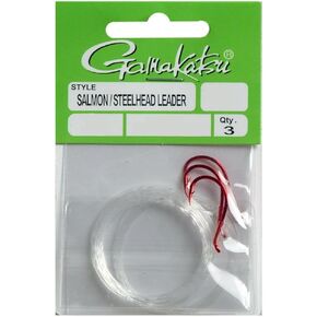 Gamakatsu 217312-15 Salmon/Steelhead Leader Hooks (3 Pack), Size 2/0-15, Red
