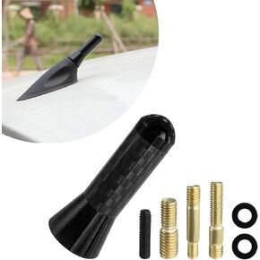 Car Short Antenna, 3.14" Carbon Fiber Antenna Replacement with Aluminum Screw, AM/FM Radio Reception Antenna for Most Cars, SUVs and Trucks, Universal Car Accessories (Long)