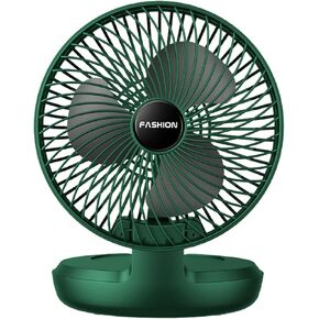 USB Desk Fan Mini 8 Inch Foldable Desktop Table Fans 3 Speeds Personal Quiet Fan with Strong Airflow Portable Cooling Fan with Head Adjustable for Home Bedroom Office Table Desktop, Green