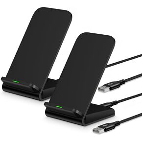 Samsung Wireless Charger Stand Fast Charging for Samsung Galaxy S24 Ultra S24 S23 S22 S21 S20, 2Pack 15W Android Wireless Charger Stand Fast Charging Station for Pixel 8a 8 Pro 7a 6, iPhone 15 Pro