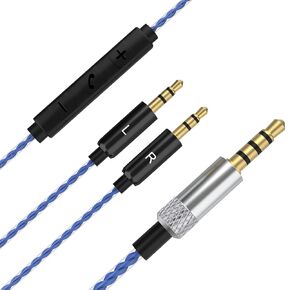 Replacement Audio Cable with Remote Volume & Mic Compatible with Sol Republic Master Tracks HD V8, V10, V12, Sol Republic X3 Headphone, for iPhone Samsung Huawei Android Phone (Blue)