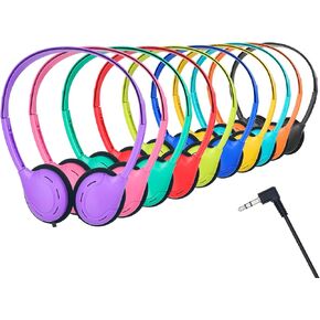 Kids Headphones Bulk 15 Pack for Classroom School,Class Set Headphones for Students Children Toddler Boys Girls Teen and Adult (Multi Color)