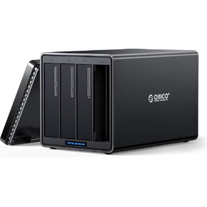 ORICO 4 Bay Raid Hard Drive Enclosure Magnetic Aluminum Type C to SATA for 3.5inch HDD Tool Free Storage Case Support 7 RAID Modes Up to 64TB(4X16TB) - NS400RC3