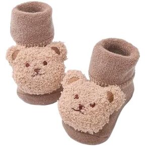 Baby Non Slip Socks, Keep Your Little One's Feet Warm and Cozy with These Adorable Bear-Decorated Non-Slip Socks!