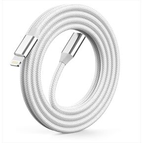 3 FT iPhone Charging Extension Cable,[Apple MFi Certified] Nylon Braided Lightning Extender Dock Cord Adapter for iPhone 14 13 Pro Max 12 11 X XR 8 7 6 Male to Female Cord Pass Video,Data,Audio,OTG