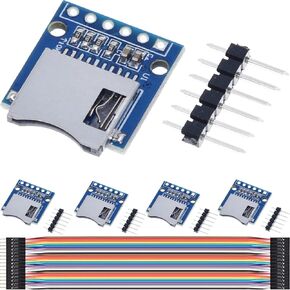 5PCS Micro SD Card Module Mini TF Card Reader Adapter Memory Expansion Module SD Card Reader/Writer for Arduino with Pins, with Dupont Cable