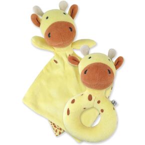 HonestBaby Plush Loveys and Rattles Stuffed Animal Toys Gifts for Infant Baby Boys, Girls, Unisex, Harbor Mist, One Size