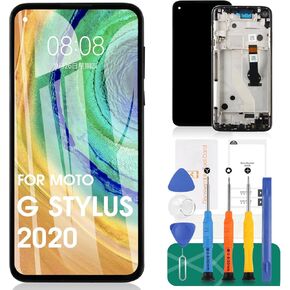 for Moto G8 Stylus Screen Replacement for G Stylus 2020 LCD for Moto G Stylus 2020 Screen Display for Moto G Stylus 2020 LCD with Frame XT2043 XT2043-4 Digitizer Touch Screen Assembly Repair Part