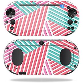 غلاف MightySkins متوافق مع جهاز Sony PS Vita (Wi-Fi 2nd Gen) غطاء لاصق بخطوط باستيل