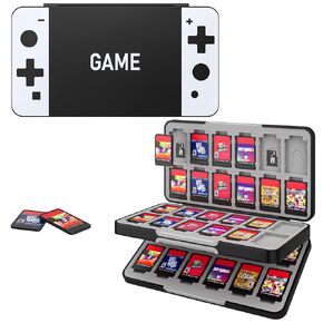 MoKo 48 Game Card Case Compatible with Nintendo Switch OLED 2021/Switch/Switch Lite, Switch Games Holder Case for 48 Switch Game Card & 24 SD Card, Slim & Portable Game Card Storage Box