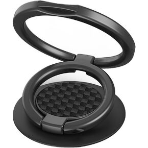 Phone Grip, Phone Ring Holder Finger Kickstand, Adjustable Metal Cell Phone Rings Gripper Stand Work with Magnetic Car Mount for iPhone Samsung &Other Phones - Black Checkered Weave