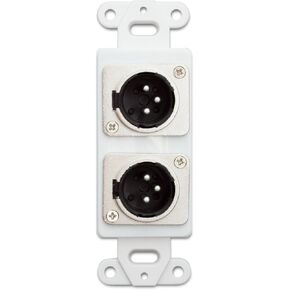 CNE41473 Decora Wall Plate Insert, Dual XLR Male to Solder Type, White