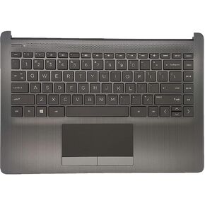 Replacement Upper Case Palmrest for HP 14Z-DK 14-DK 14-CF 14S-CF 14-DF Series Laptop Non-Backlit Keyboard Assembly Top Cover Touchpad L24818-001 Gray