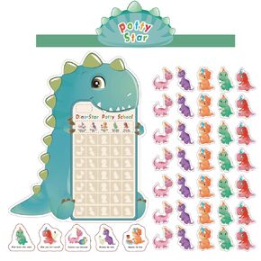 Potty Training Chart for Toddlers Dinosaur Magnetic Design Potty Chart with 35 Stickers Crown for Boys Potty Training Reward Kids