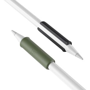 FUSE Apple Pencil Grip - Compatible with Apple Pencil Pro and Gen 2 Stylus for Procreate Drawing, Writing - Designed for Magnetic Charging and Double Tap Sensor (White, Black)