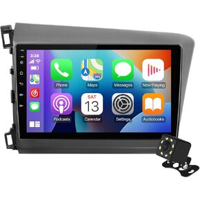 ستيريو سيارة 9 بوصة IPS تعمل باللمس Android 12 لسيارة Honda Civic 2012-2015 مع CarPlay اللاسلكي وAndroid Auto 2+32 جيجابايت راديو السيارة، يدعم نظام تحديد المواقع العالمي (GPS)، واي فاي، بلوتوث، راديو FM، كاميرا احتياطية، SWC، USB مزدوج in Kuwait