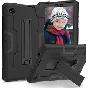 Bingcok for TCL TAB 8 LE Case, TCL TAB 8 Case for Kids, Heavy Duty Rugged Full-Body Hybrid Shockproof Drop Protection Cover for TCL Tab 8 LE (Model:9137W) 2023/TCL Tab 8 WiFi (Model:9132X) (1-Black)