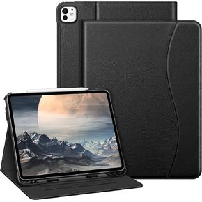 Fintie Folio Case for iPad Pro 13-inch (M4) 2024, Multi-Angle Viewing Protective Stand Cover with Pencil Holder & Pocket, Auto Sleep/Wake, Black