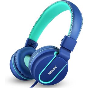 NENOS Children Headphones Kids Headphones Children's Headphones Over Ear Headphones Kids Computer Volume Limited Headphones for Kids (Navy Pro)