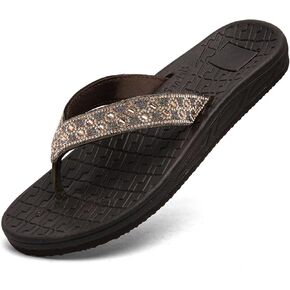 RIKANR Womens Flip Flops, Plantar Fasciitis Sandals for Flat Feet Dressy Comfortable Casual Sandals Walking with Arch Support Thong Flip Flops Beach Sandals Summer