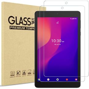 [2 Pack] ProCase Screen Protector for Alcatel Joy Tab 2 2020 Release (Model: 9032Z) / Joy Tab/Joy Tab Kids and Alcatel 3T Tablet 8-inch, Tempered Glass Screen Film Guard Screen Protector –Clear