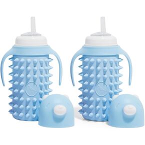 Set of 2 - Glass Sippy Cup for toddlers/The Mama Bear cup / 8oz / Super strong glass/Protective silicone sleeve/Leakproof Straw (Large) (5oz - Set of 2)