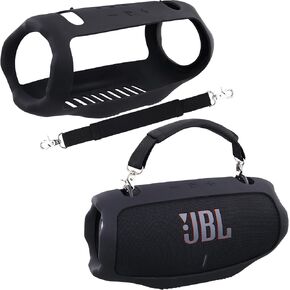 حافظة غطاء سيليكون محمولة لسماعات بلوتوث JBL Xtreme 4، حقيبة سفر محمولة من السيليكون مع مقبض، حافظة جلدية واقية (حافظة زرقاء) - co2CREA