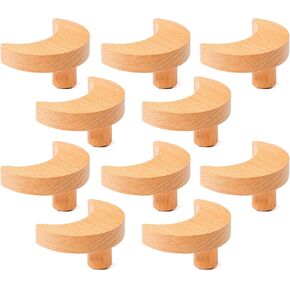 10 Pack Heart Shaped Wooden Knobs Single Hole Beech Wood Handles Wood Cupboard Cabinet Handles for Children's Room Decoration Cabinet Knobs