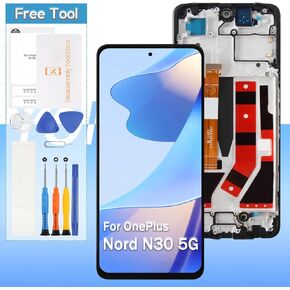 Screen Replacement for OnePlus Nord N30 5G CPH2513 CPH2515 6.72" LCD Display Touch Digitizer Assembly Black with Frame(Not for OnePlus Nord N300)