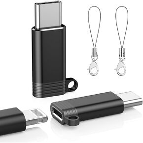 Lightning Female to USB C Male Adapter, 3 Pack USB-C Male to Lightning Femae Adapter for iPhone 15/15 Plus/15 Pro/15 Pro Max, Support Fast Charging & Data Transfer, Not for Headphone/Audio/OTG
