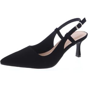 TruFox Women's Pointed Toe Kitten Heel Pumps Slingback Short Heel Slip On