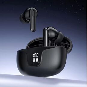 ENC TWS Earbuds: Bluetooth v5.3 Wireless Sport Waterproof Noise-Reduction Earbuds (White)