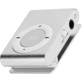 مشغل MP3 صغير، مشغل وسائط موسيقى رقمية محمول، مشغل MP3 صغير مع مشبك خلفي، مشغل مع سماعة أذن وكابل USB، وقت تشغيل يصل إلى 5 ساعات، يدعم بطاقة الذاكرة (أسود)