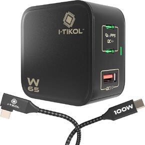 200W USB C Charger - LCD Display USB C Block - 5-Port GaN Charger 3 USB-C 2 USB-A Powered USB Hub Charging Station for Multiple Devices for MacBook iPad iPhone Laptop