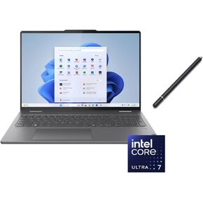 Lenov Yoga 2 in 1 16" 2K Touchscreen Laptop | Intel Core Ultra 7 155U | Intel HD Graphics | Backlit | Fingerprint | 16GB RAM DDR5 | 1024GB SSD | Windows 11 Home | Bundle with Stylus Pen